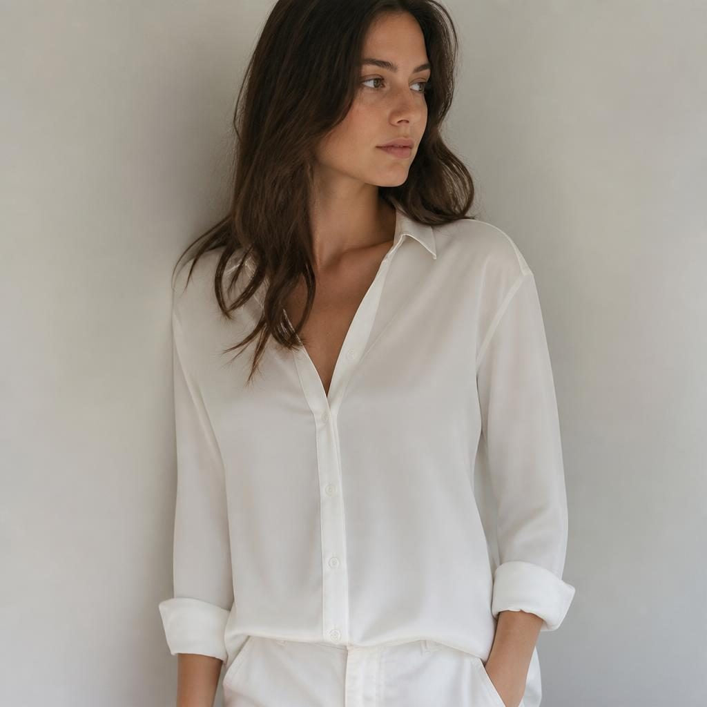 NACRE - Satin de coton satiné - Nuances de blanc 2