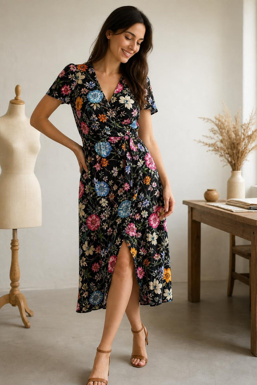 Toile viscose florale - Imprimé multicolore 2
