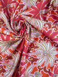 Sergé coton stretch motif fleuri bohème 1