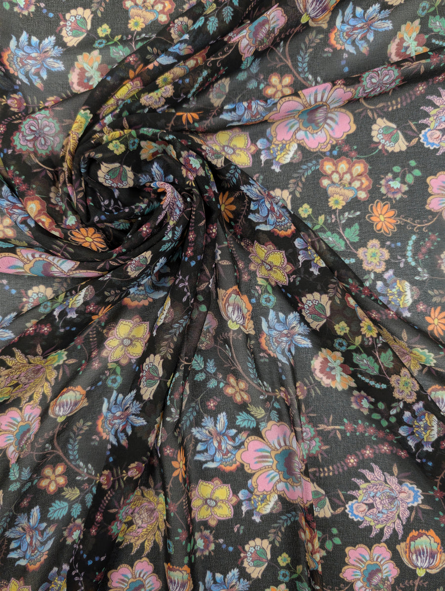 Voile crêpe de polyester, motif fleuri bohème multicolore 1 [blankastock:2b42cd11-02e2-44d3-91b9-a09b3c0e5104]