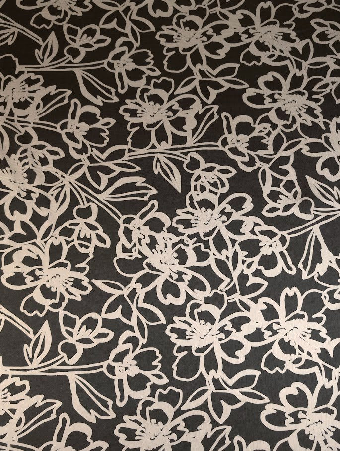 Crêpe viscose motif fleuri graphique 4
