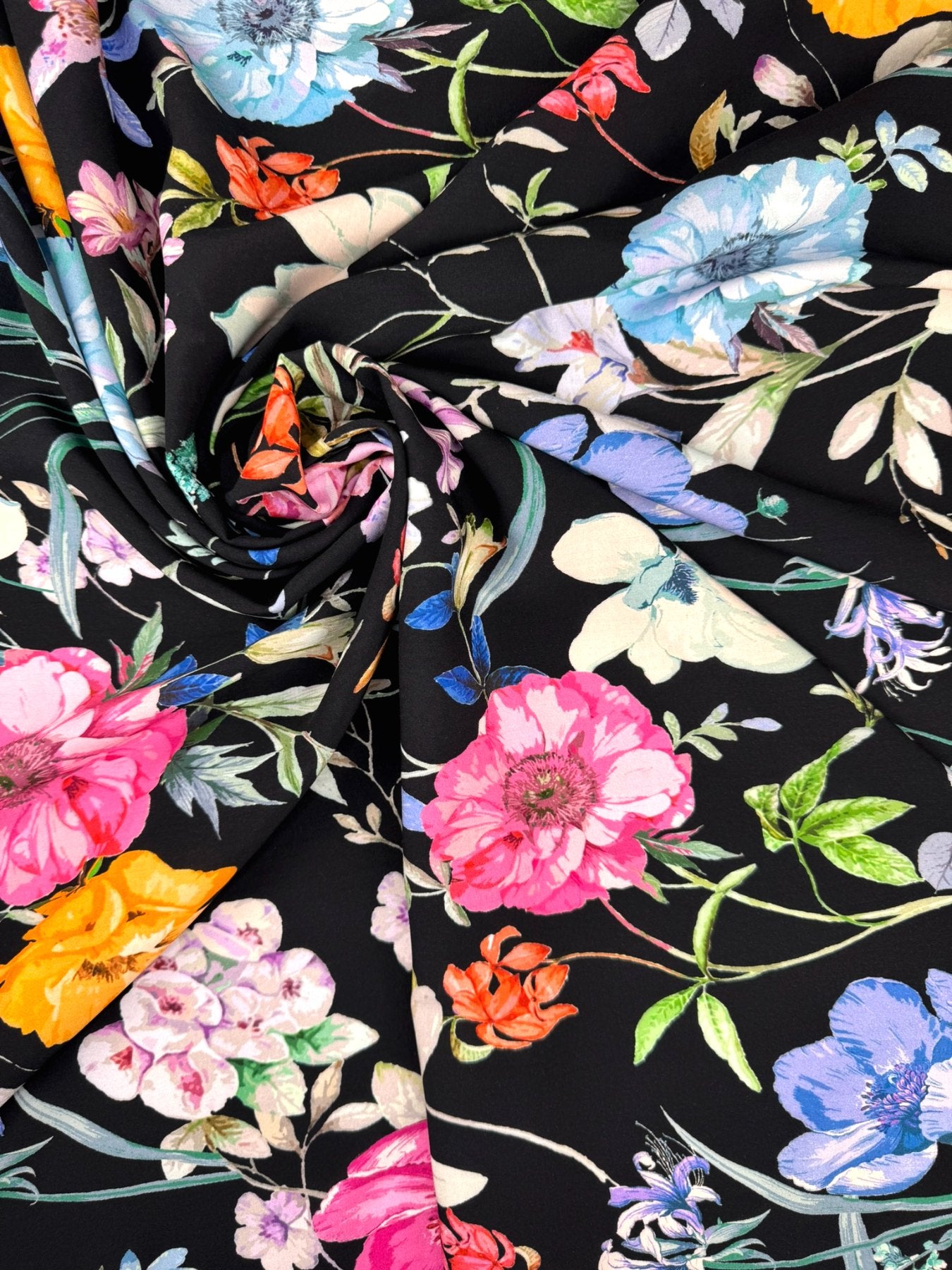 Toile viscose florale - Imprimé multicolore 1