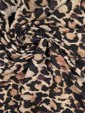 Linen-look viscose with leopard print 1