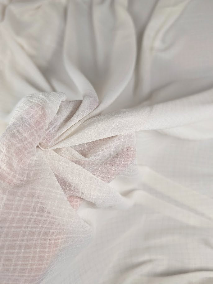 ELORA - Polyester gaufré léger - Nuances de blanc 3