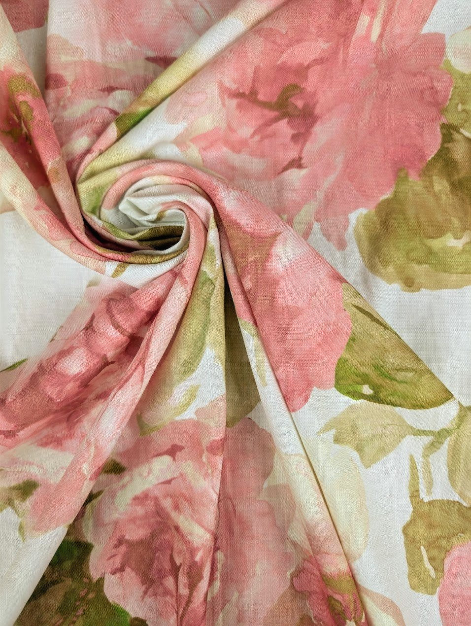 Lin motif fleuri romantique 1