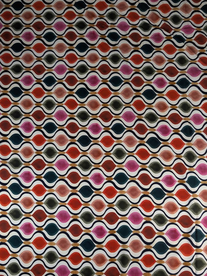 Multicoloured retro graphic print viscose 5