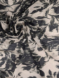 Romantic floral patterned pleated polyester voile 1