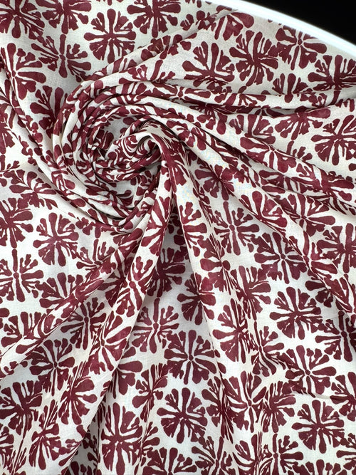 Batiste coton fleurie - Imprimé rouge 3