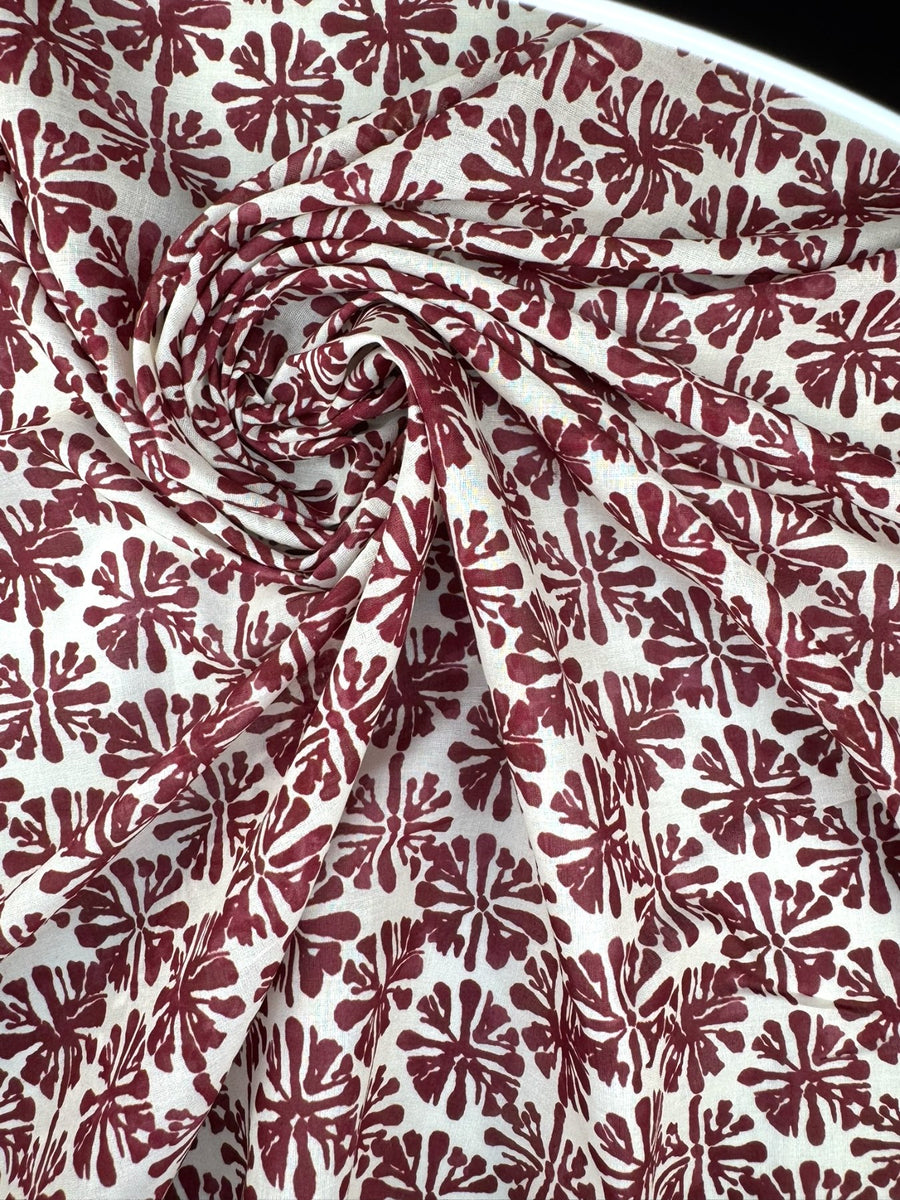 Batiste coton fleurie - Imprimé rouge 3