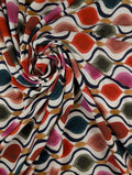 Multicoloured viscose with retro graphic pattern 1