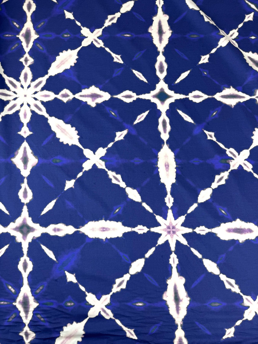 Popeline coton graphique - Imprimé bleu 3
