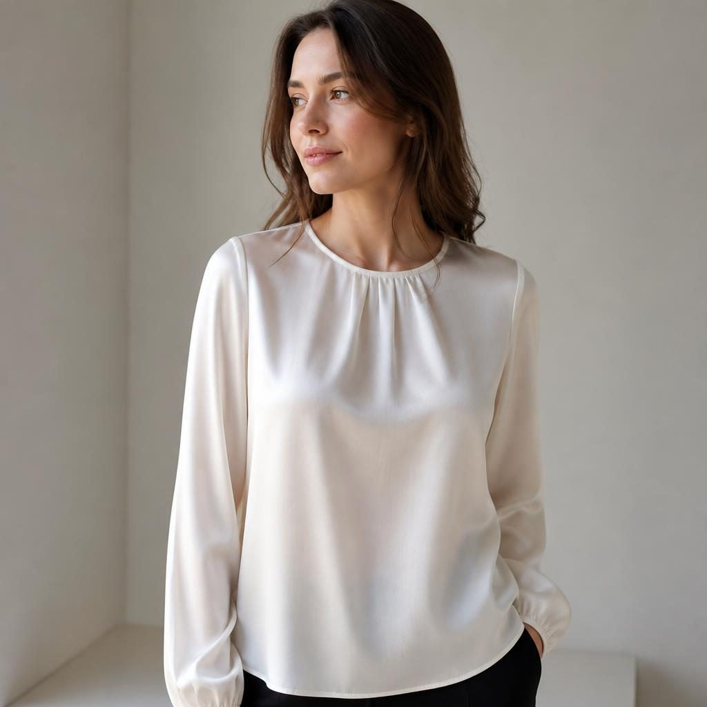 LIVIA - Satin de polyester - Nuances de blanc 2