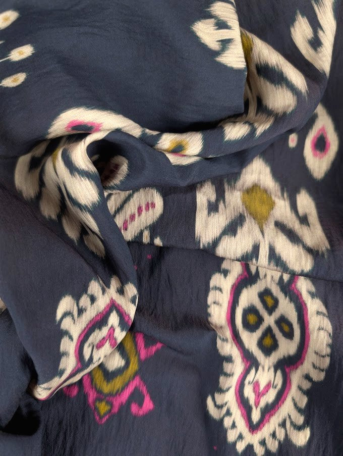 Viscose effet froissé motif cachemire bohème 3