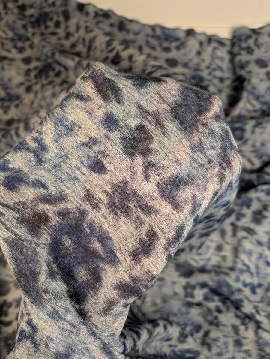 Polyester motif fleuri rétro 3