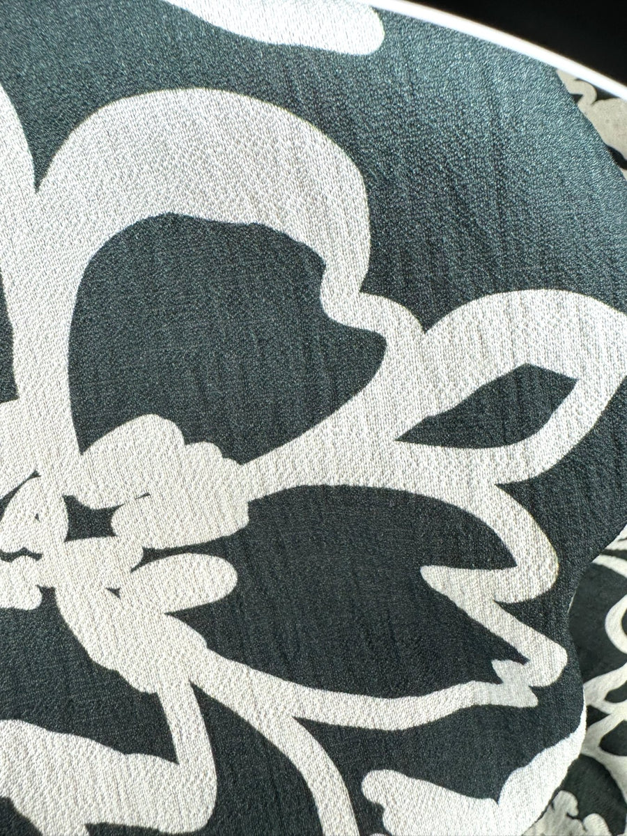 Toile viscose florale - Imprimé vert foncé et écru 3