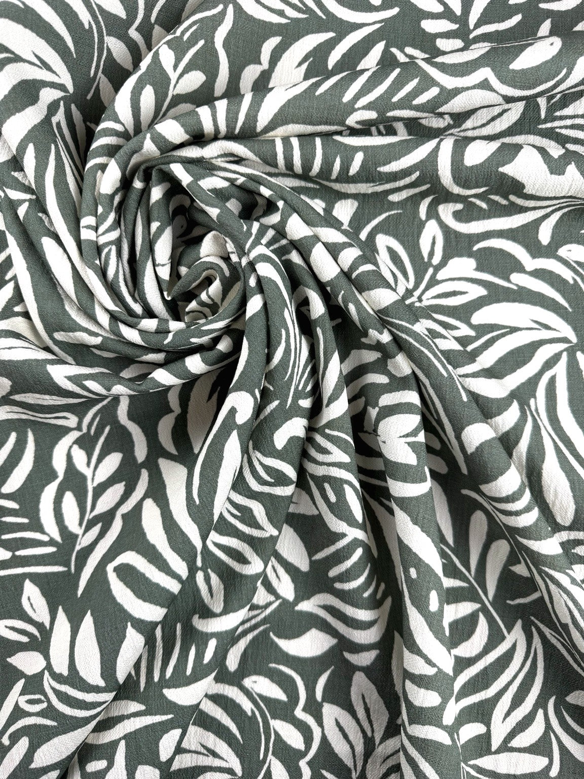 Viscose texturée - feuillage kaki 4