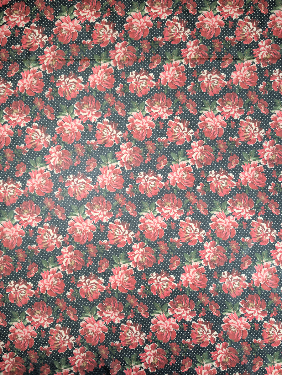 Voile crêpe de polyester, fleurs rouges et pois blancs 4 [blankastock:dbe5e355-bf7d-4f52-bb48-bd440e0c93d2]