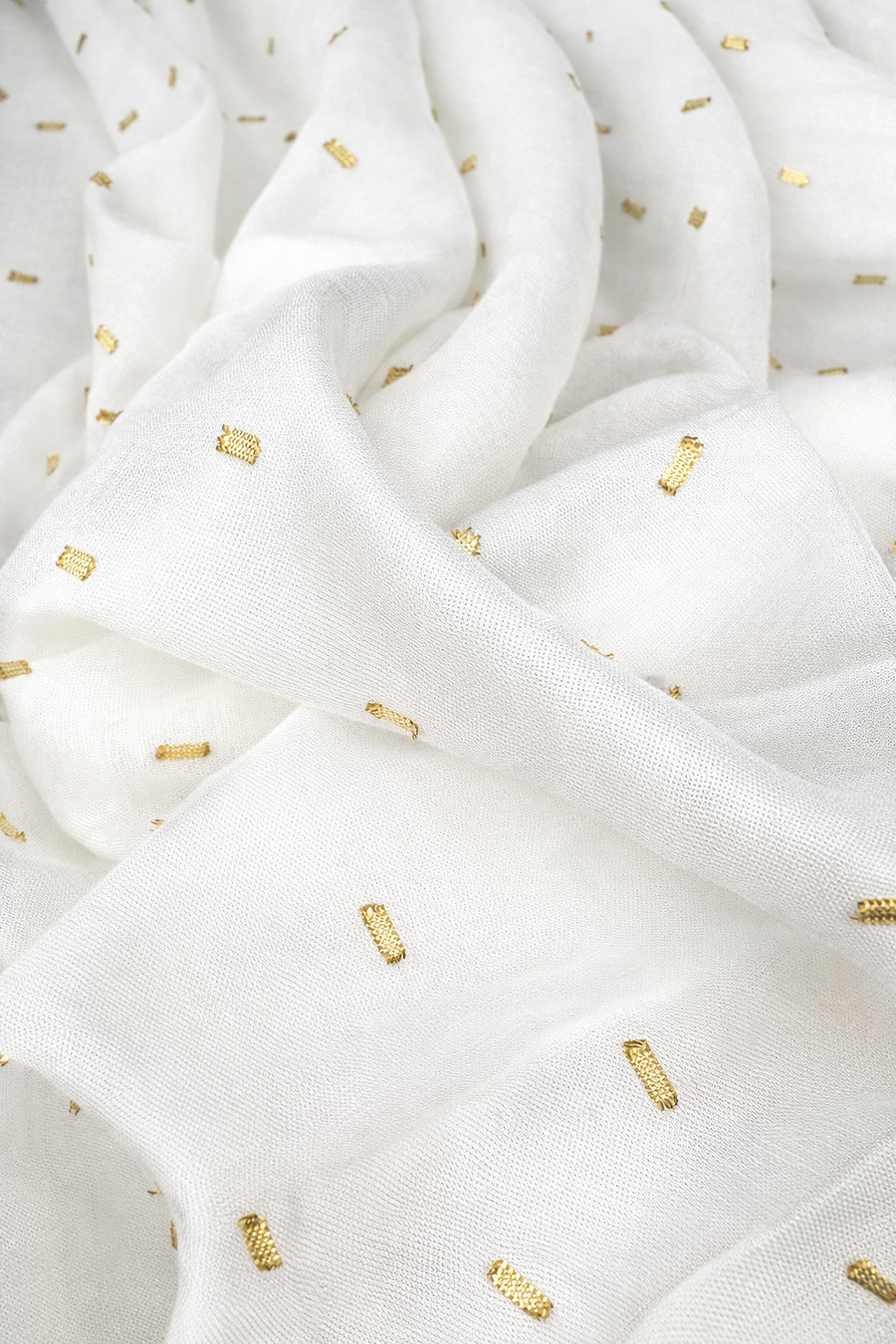 AURÉA - Batiste de viscose plumetis doré - Nuances de blanc 3