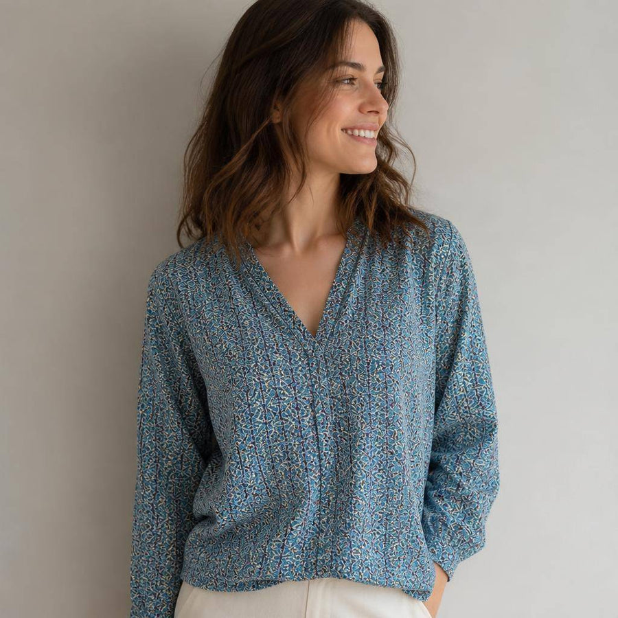 Jersey coton motif géométrique bohème 2