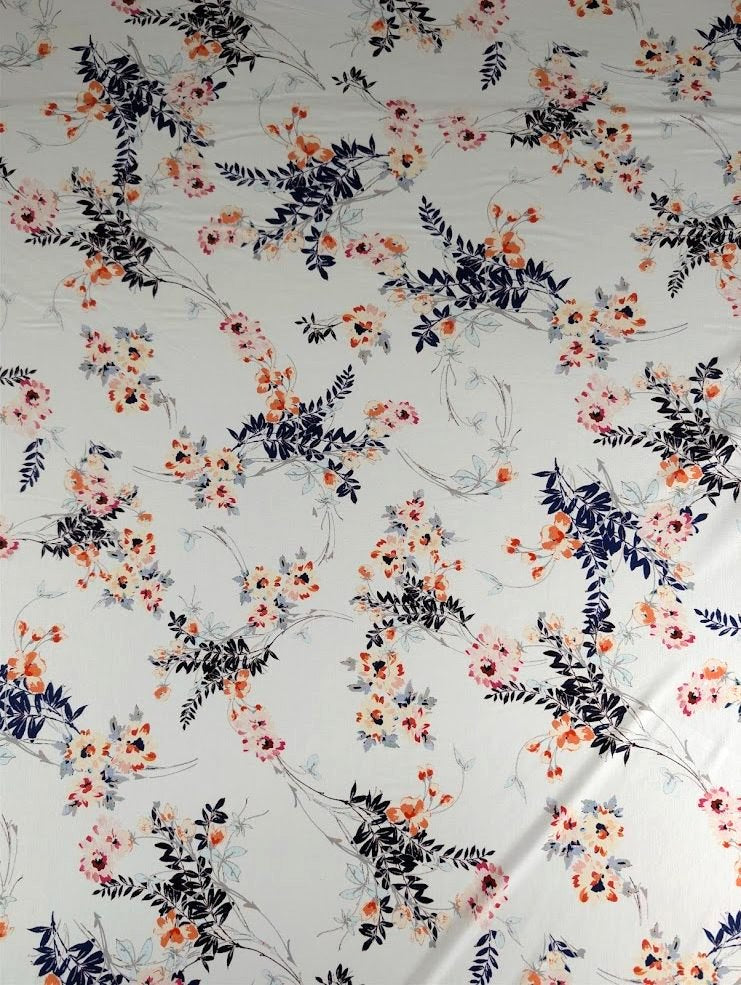 Jersey viscose élasthanne motif fleuri romantique 3