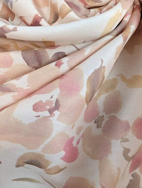 Sergé de coton motif fleuri romantique 4