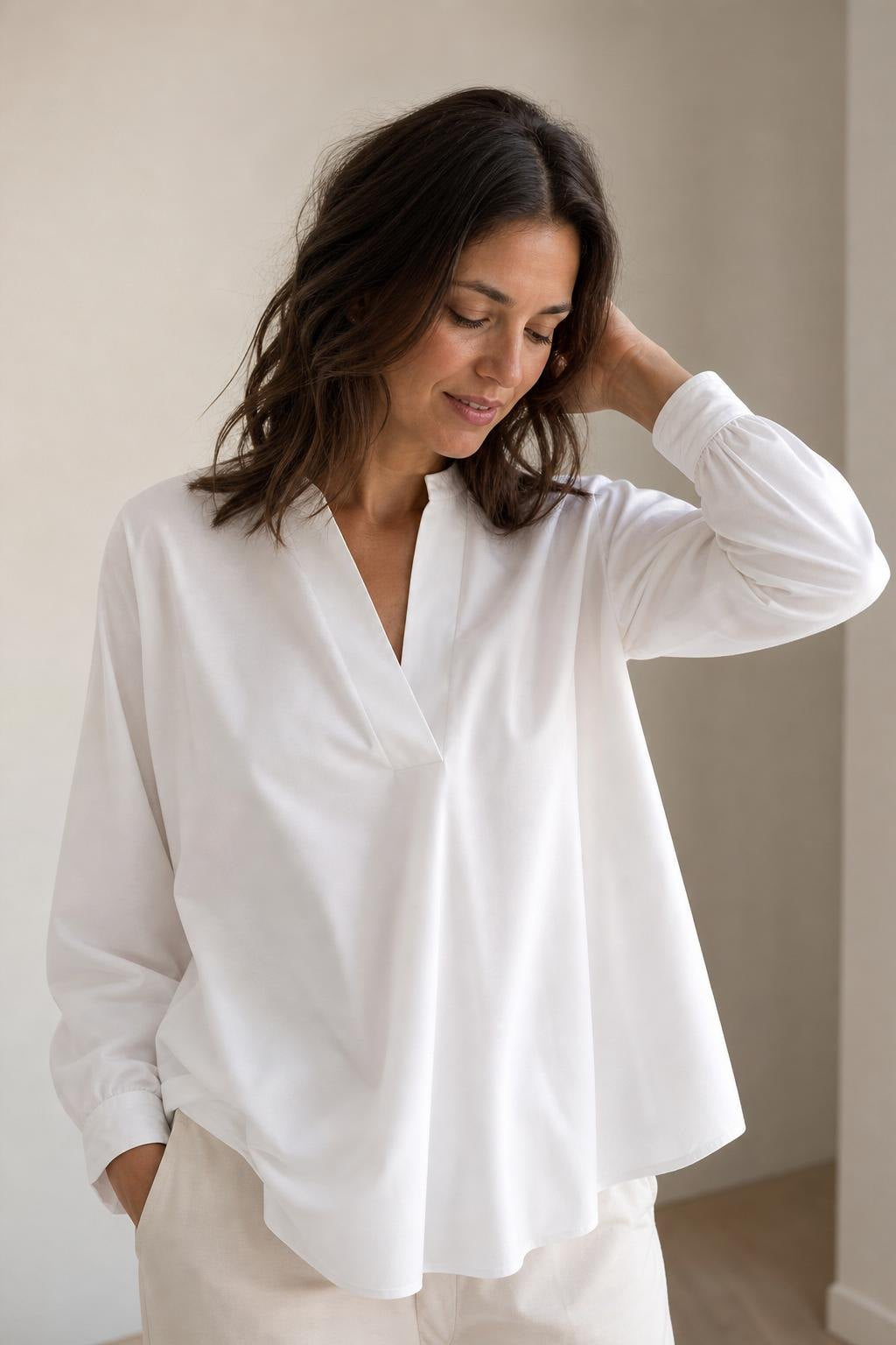 OPALE - Popeline de coton stretch - Nuances de blanc 2