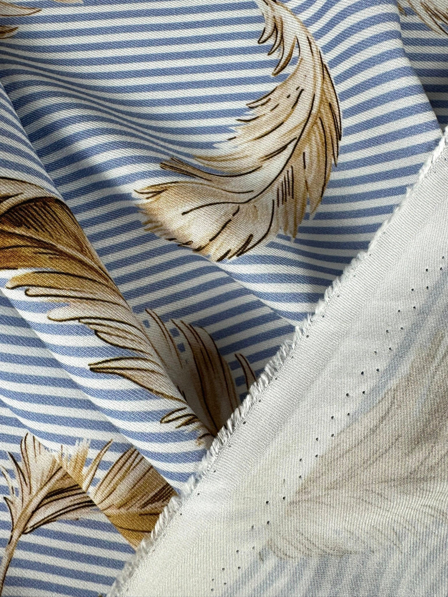 Sergé de viscose, motif rayures et plumes bohème 4 [blankastock:ce17de99-286e-4984-a4df-7d69536a4bfc]