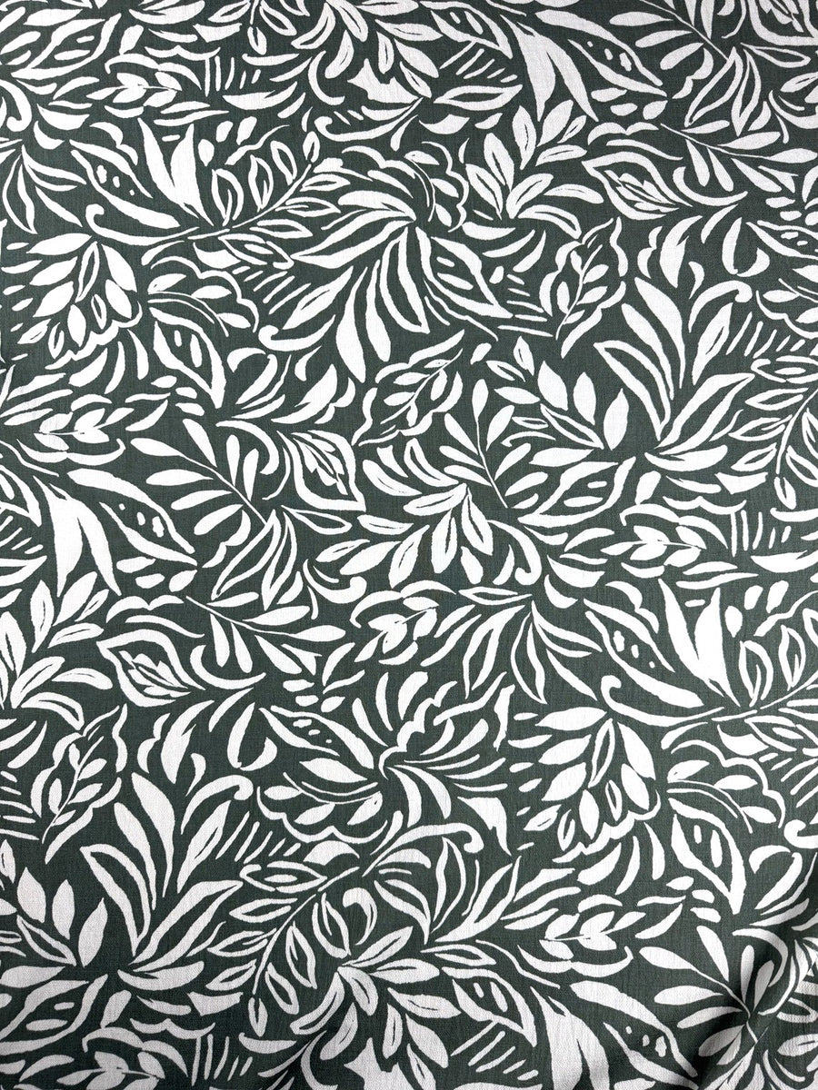 Viscose texturée - feuillage kaki 2
