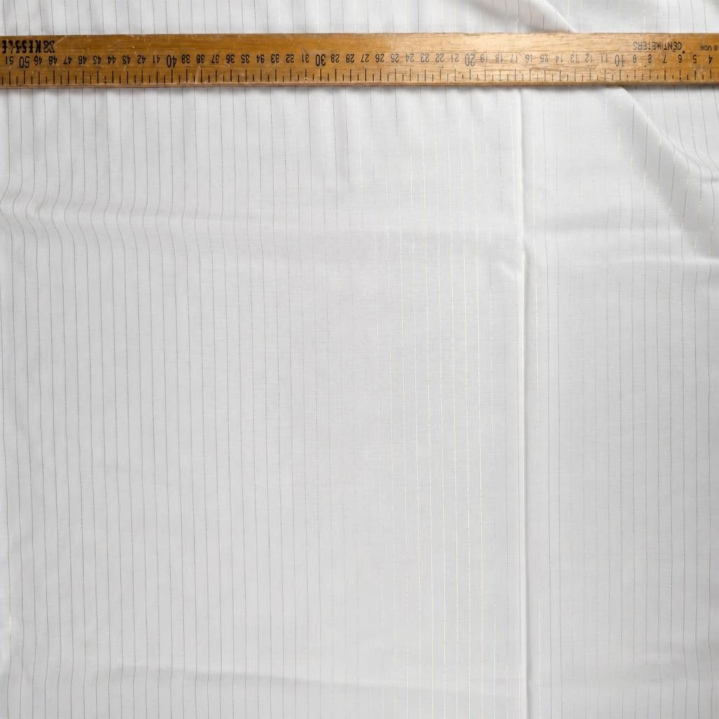 DORIA - Viscose javanaise rayée lurex doré - Nuances de blanc 1