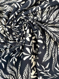 Popeline coton fleurie noire 1