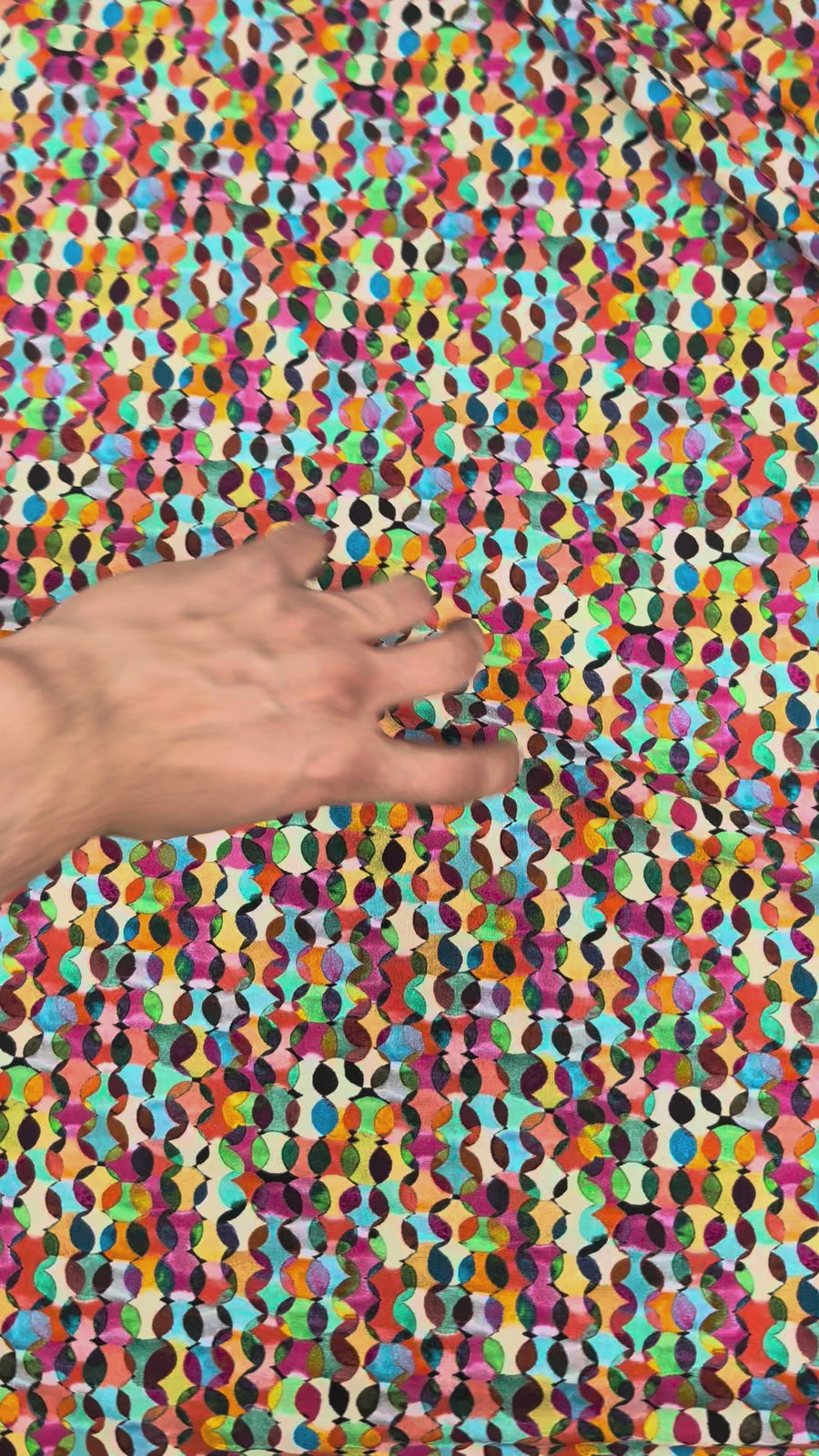 Jersey de viscose élasthanne, motif pois graphique multicolore video 5