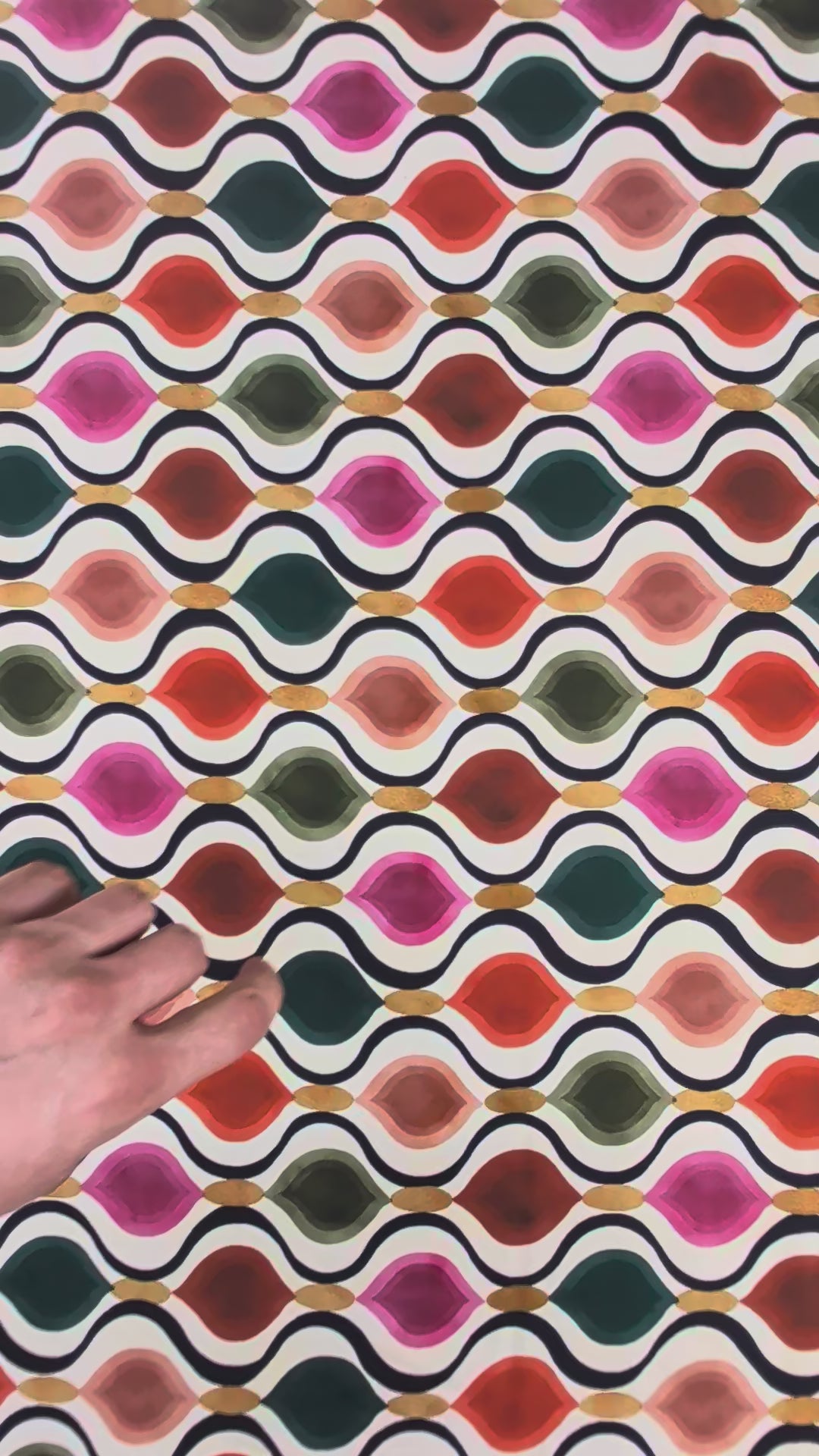 Viscose motif graphique rétro multicolore video 6