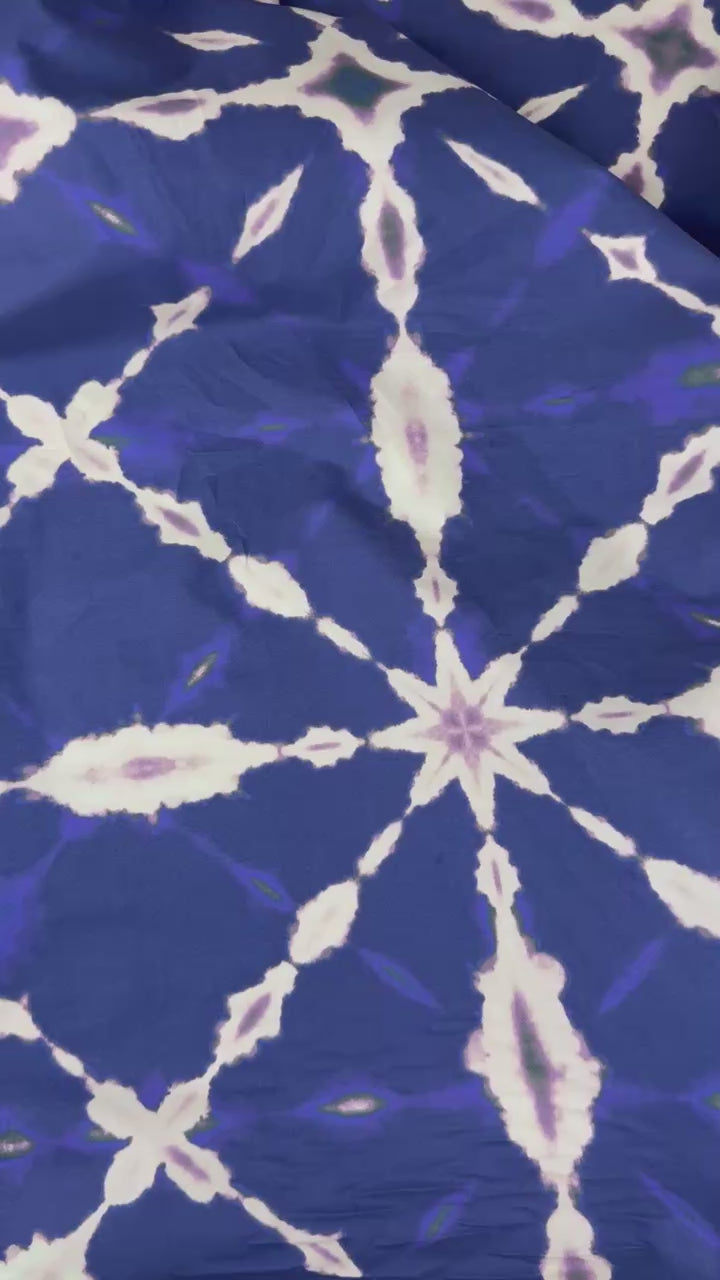 Popeline coton graphique - Imprimé bleu video 6