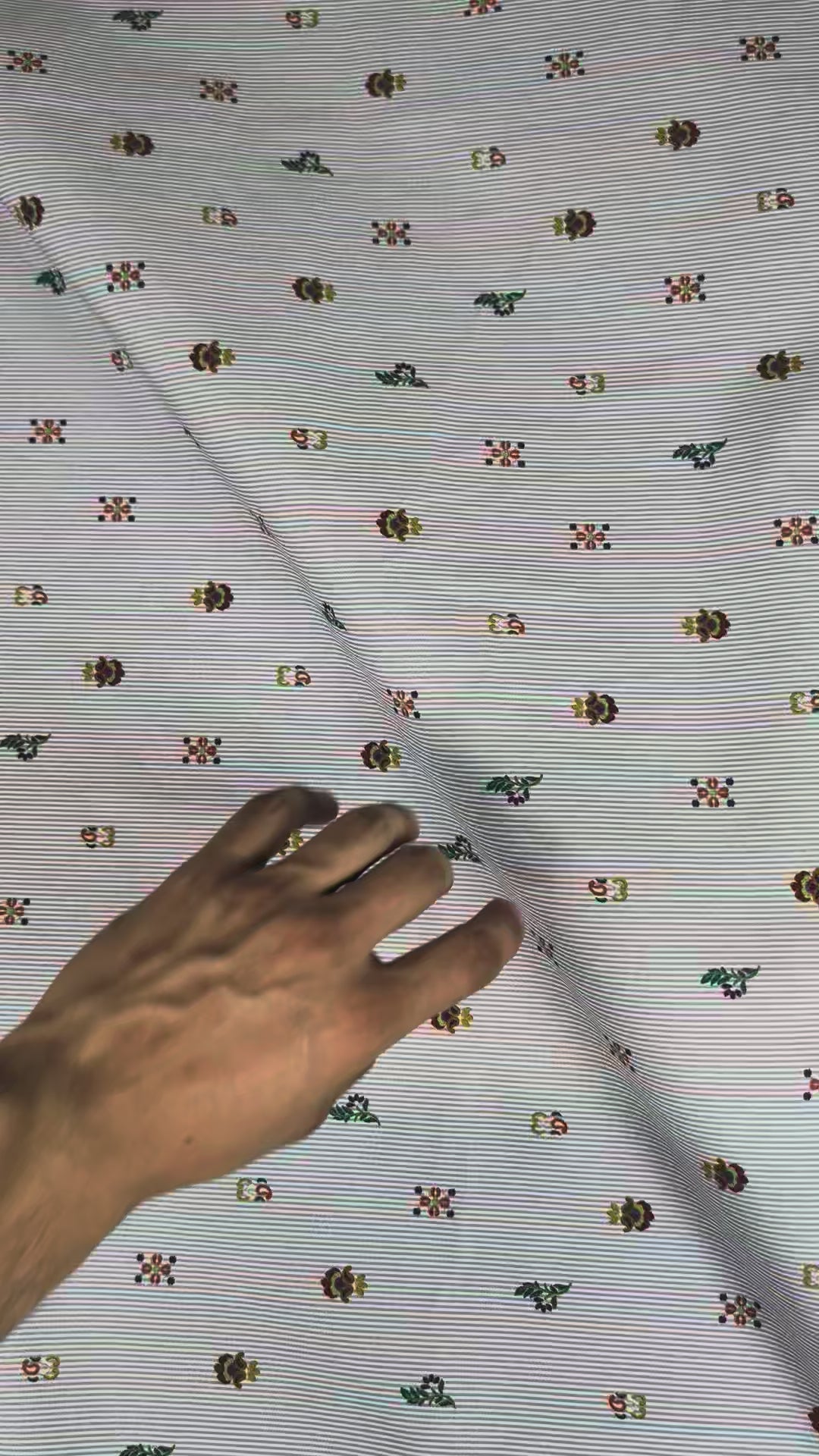 Popeline de coton, motif fleuri rayé rétro multicolore video 2 [blankastock:1af2120b-ecca-4c49-8338-fc974be92af8]